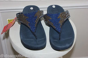 NEU GEPOLSTERTE FLIP-FLOP BLAUE SANDALE HAUSSCHUHE SCHUHE GR 40 - Bild 1 von 9