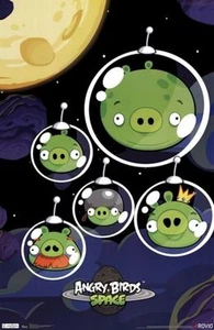 2012 ANGRY BIRDS SPACE PIGS POSTER 22X34 NEU KOSTENLOSER VERSAND - Bild 1 von 1