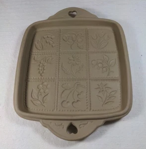 Brown Bag Cookie Art Flowers Fruit Square Shortbread Mold 1988 Stoneware Press - Picture 1 of 4