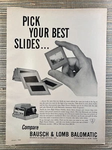 Bausch & Lomb Balomatic Automatic Slide Projector 1960 Vintage Print Ad - Picture 1 of 1