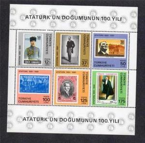 TURKEY MNH 1981 MS2738 BIRTH CENTENARY OF KAMAL ATATURK - Picture 1 of 1