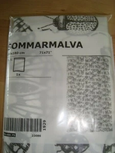 IKEA SOMMARMALVA Cortina de Ducha Blanco y Gris Diseño Mariposa 180 x 180 cm  - Imagen 1 de 5