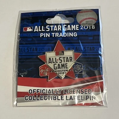 New 2018 MLB Baseball All Star Game Pin WinCraft American National Star - Image 1 of 2