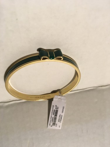 NUOVO Bracciale Kate Spade Placcato Oro Take A Bow Deep Emerald $45 00 + Spedizione Gratuita