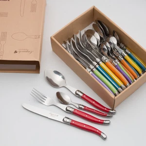 24PCS Laguiole Style Stainless Steel Dinnerware Set Cutlery Dinnerware Set New - Zdjęcie 1 z 7