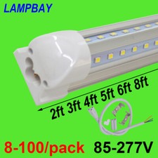 8-100/pack LED Tube Lights V shaped Fluorescent Lamp Super Bright Bulb 270 angle