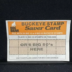 Big Bear Harts Buckeye State Saver Card Rare Pre Owned Vintage 1980s - Bild 1 von 2