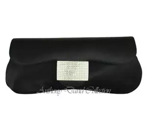 Borsa da sera Anthony David raso nero con cristalli Swarovski - Foto 1 di 4