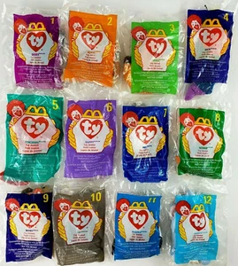McDonald's TY Teenie Beanie ENTIRE SET #1-12 Vintage (1993) Factory Sealed - Picture 1 of 1