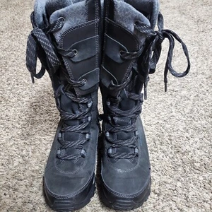 MERRELL Polarand Rove Peak Black Waterproof Leather Mid Calf Boots Womens Sz 7 - Picture 1 of 8
