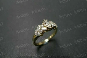 1 Ct Simulated Marquise Cut Diamond Women's Band Ring 925 Sterling Silver Plated - Picture 1 of 9