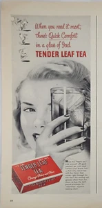 1946 Tender Leaf Tea Vintage Ad When You Need It Most Quick Comfort - Bild 1 von 2