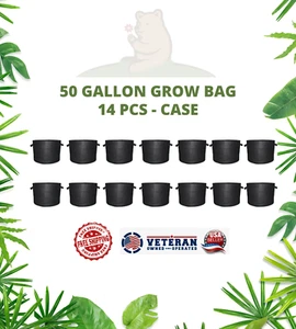 50 - Gallon Grow Bags, Aeration Bag, Heavy Duty Fabric, (14 Per Case), Cali Grow - Picture 1 of 6