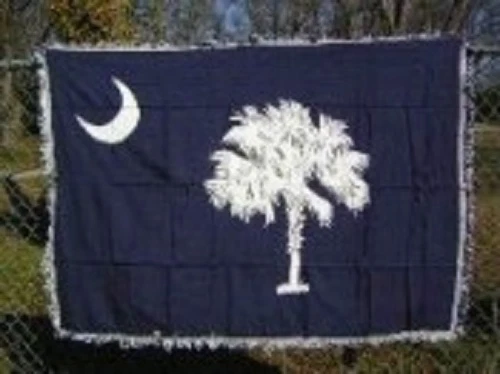 South Carolina Afghan Throw State Flag 4ft x 6ft Cotton Woven Throw Blanket  - Image 1 of 1