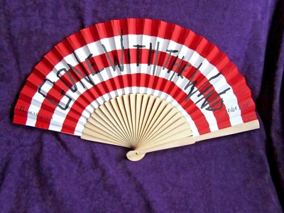 Ventilador de mano Duvelleroy, moderno, lo que el viento se llevó, 100 % algodón, montaje de madera, caja, NY Foto 1 de 4