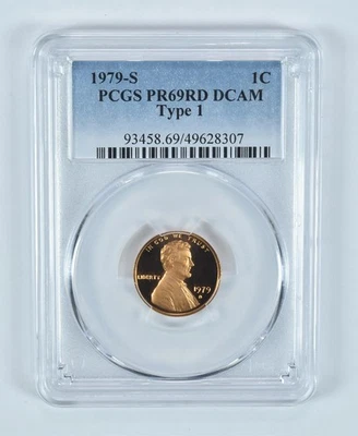 1979-S Lincoln Memorial Cent Type 1 PR69 RD DCAM PCGS Blue Label *7861 - Image 1 of 4