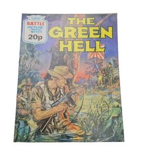Battle No 1411 The Green Hell 20p Cover Fleetway Picture Library Comic 1980 - Imagen 1 de 8