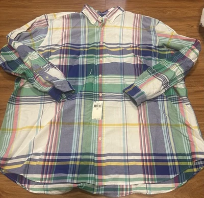 POLO RALPH LAUREN Shirt Mens 4XLT Tall LONG SLEEVE Shirt NEW w/tags Pony $125  - Image 1 of 3
