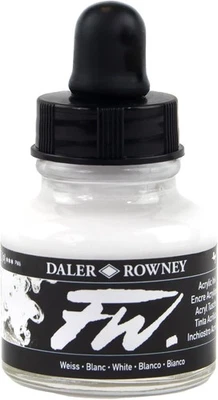 Daler-Rowney FW Acrylic Ink Bottle White - 9.83 ml (Pack of 3),  - Image 1 of 4