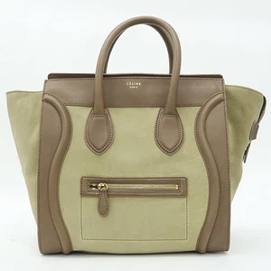 Celine Beige Brown Trimmed Leather Luggage Mini Tote - Picture 1 of 4