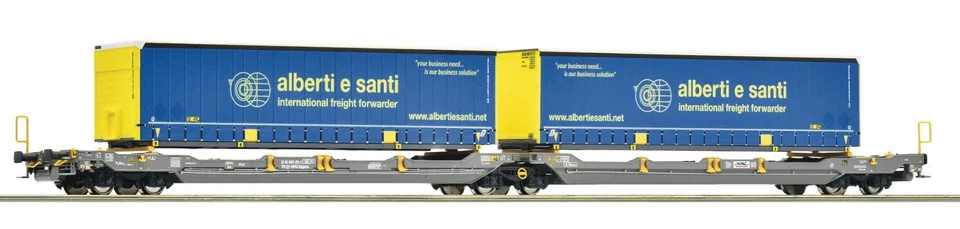 HO Scale Wagons - 6600137 - Articulated double-pocket wagon T3000e, Hupac - Image 1 of 1