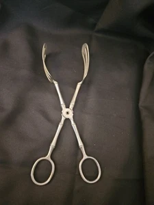 Vintage Silver Plated Scissor Style Serving Tongs - Picture 1 of 10
