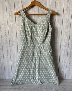 Boden Retro Style Sleeveless Green Circle Print Cotton Dress UK 10 - Picture 1 of 7