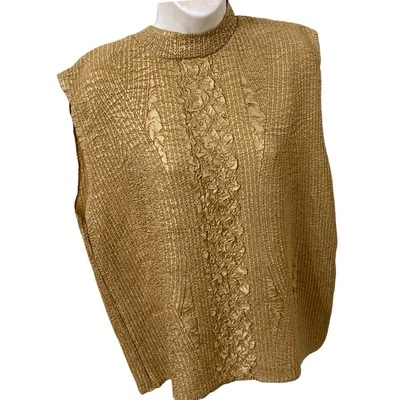 Blusa Koret Beige Elastizada Camisa Sin Mangas Cuello Alto Talla 20W Nueva con Etiquetas Foto 1 de 4