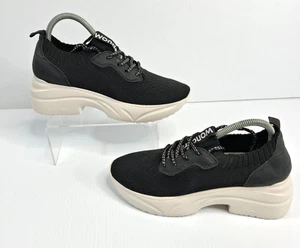 Wonders Fly UK 5 Negro Blanco Cuña Baja Gruesas Zapatillas España Español Informal - Imagen 1 de 7