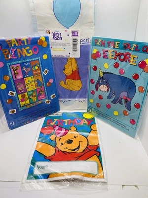 Vintage Winnie The Pooh Birthday Party Supply 2 GAMES- Table Cloth- NEW - Image 1 of 4
