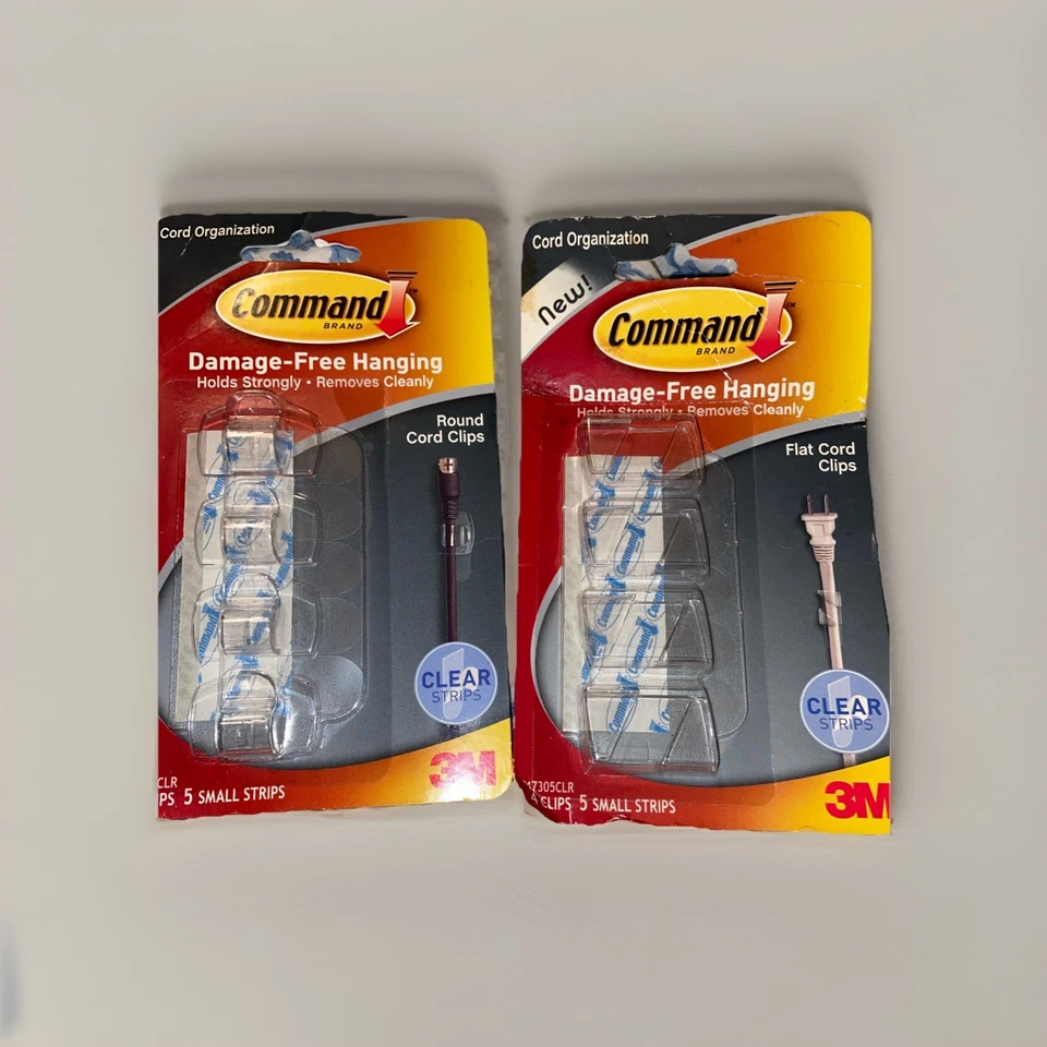 Clip de cable plano transparente 3M Command (17305CLR) 2 paquetes-4 clips cada uno Foto 1 de 1