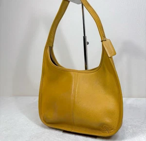Coach Ergo old Vintage Shoulder Bag 9025 Yellow From Japan - Picture 1 of 11