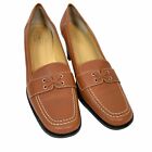 Coach Preppy Loafer Heels Women's Size 10 B Kassidy P310 Brown Leather Slip On