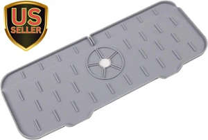 Kitchen Bathroom Silicon Sink Splash Drying Mat, Faucet Drip Protector, Commo... - Picture 1 of 1