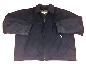 Herren Vintage XL London Fog Bomberjacke Steppfutter Chore Mantel Navy Blau - Bild 1 von 6