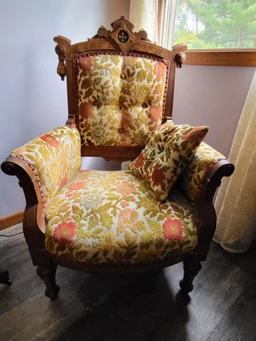 Antique Eastlake Walnut Side Chair Cover
