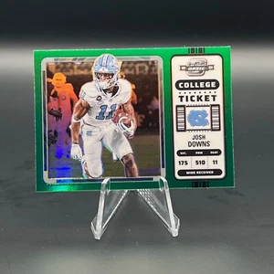 Josh Downs 2023 Contenders Optic DP #10 Green Prizm College Ticket UNC Tarheels - Picture 1 of 2