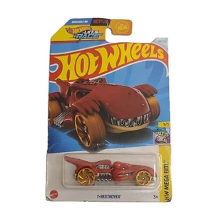 Hot Wheels T-Rextroyer Red #114 HW Mega Bite 5/5 Toy Car 2024 Netflix Lets Race - Picture 1 of 2