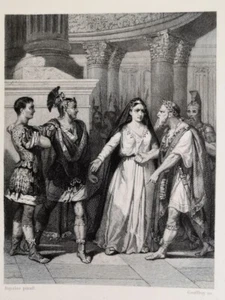 c 1860 P. CORNEILLE Lithograph French Tragedy Illustration 6.5 x 10" C15-4 - Picture 1 of 8