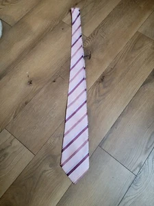 Giorgio Armani Tie Pink Striped Designer Tie Handmade in Italy 100% Silk - Picture 1 of 5
