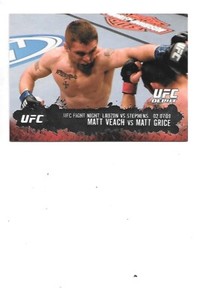 Matt Veach vs Matt Grace 2009 TOPPS UFC Fight Night Debut Card #126