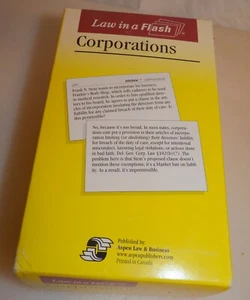 Corporations : Law in a Flash by Steven Emanuel (2001, Cards,Flash Cards,... - Picture 1 of 4
