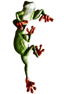 fROGS ÁRBOL OJO ROJO COLORIDO ANFIBIO MARCO PUERTA DECORACIÓN FIGURA neocurio - Imagen 1 de 8