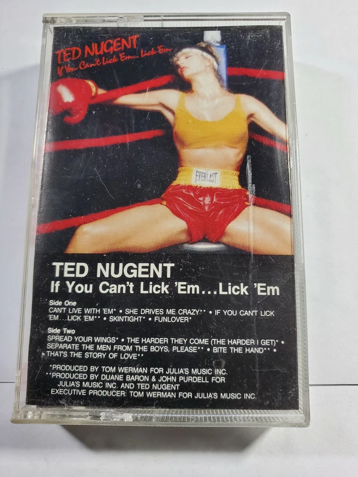 Ted Nugent "If You Can’t Lick ‘Em  Lick ‘Em" (Cassette Tape, 1988) VG+ CS11 - Image 1 of 1