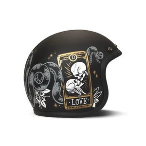 DMD Retro Cards Motorradhelm (Schwarz/Grau/Gold) Gr: M (57) - Bild 1 von 5