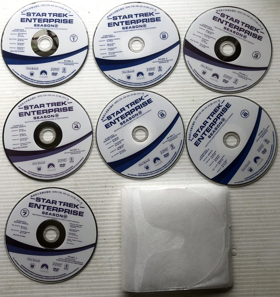 Star Trek Enterprise Season 2 (7-Disc DVD Set, 2005) NTSC Region 1 NO BOX - Image 1 of 2
