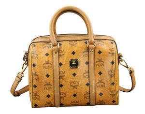 MCM Tasche Handtasche Umhängetasche bowling Bag cognac braun gold schwarz - Bild 1 von 19