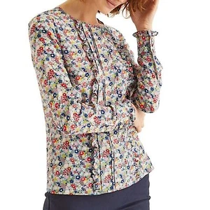 Blusa floral de seda Boden Matilda talla 4 W0399 - Imagen 1 de 11