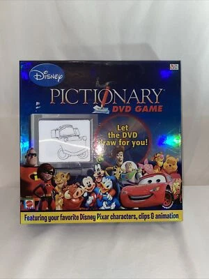 Disney Pixar Pictionary DVD Trivia Juego de Mesa 100% Completo Niños Fiesta Juego Foto 1 de 4