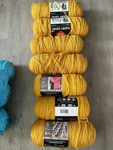 Red Heart yarn Gold Color 7 New Super Saver skeins. - Picture 1 of 3